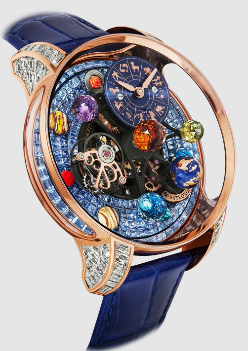 (image for) Jacob & Co astronomia solar zodiac ZODIAC ICY BLUE SAPPHIRES BAGUETTE Replica Watch AS910.40.BD.UB.A